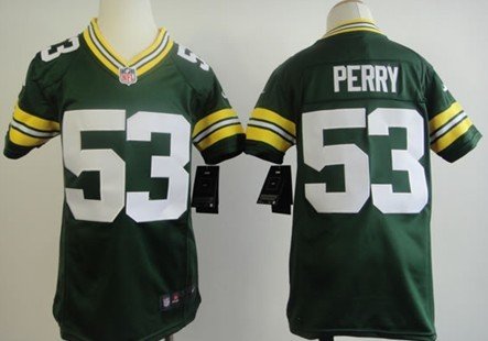 Nike Green Bay Packers #53 Nick Perry Green Game Kids Jersey inbean