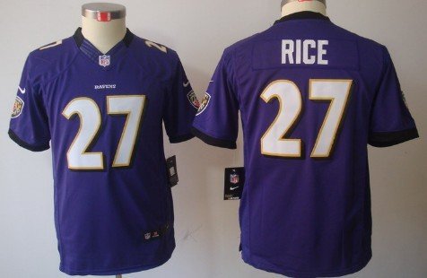 Nike Baltimore Ravens #27 Ray Rice Purple Limited Kids Jersey inbean