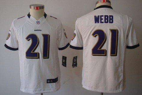 Nike Baltimore Ravens #21 Lardarius Webb White Limited Kids Jersey inbean