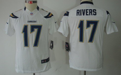 Nike San Diego Chargers #17 Philip Rivers White Limited Kids Jersey inbean