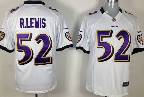 Nike Baltimore Ravens #52 Ray Lewis White Game Jersey inbean