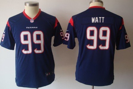 Nike Houston Texans #99 J.J. Watt Blue Game Kids Jersey inbean