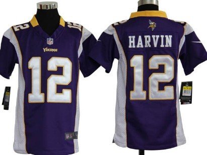 Nike Minnesota Vikings #12 Percy Harvin Purple Game Kids Jersey inbean