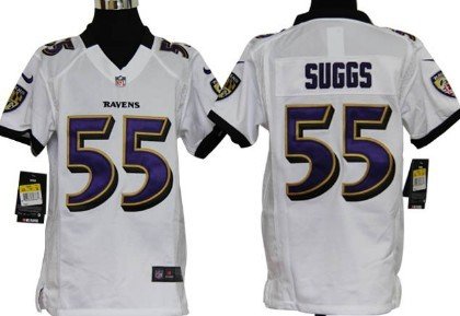 Nike Baltimore Ravens #55 Terrell Suggs White Game Kids Jersey inbean