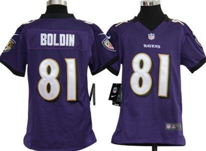 Nike Baltimore Ravens #81 Anquan Boldin Purple Game Kids Jersey inbean