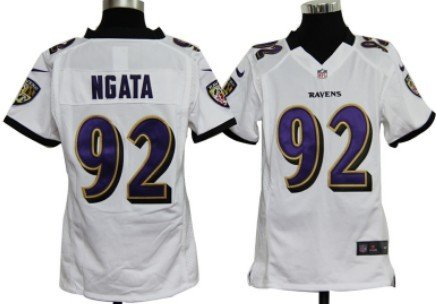 Nike Baltimore Ravens #92 Haloti Ngata White Game Kids Jersey inbean