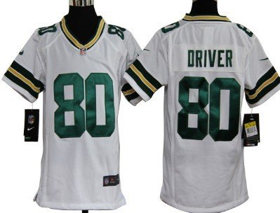 Nike Green Bay Packers #80 Donald Driver White Game Kids Jersey inbean