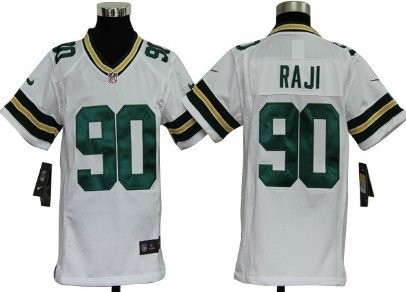 Nike Green Bay Packers #90 B. J. Raji White Game Kids Jersey inbean