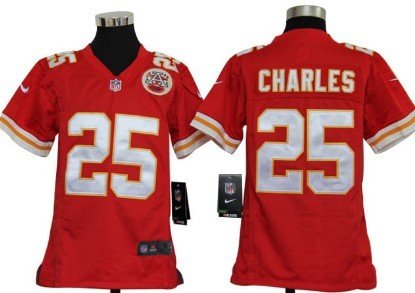 Nike Kansas City Chiefs #25 Jamaal Charles Red Game Kids Jersey inbean