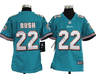 Nike Miami Dolphins #22 Reggie Bush Green Game Kids Jersey inbean