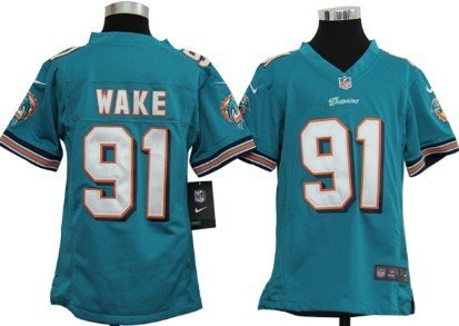 Nike Miami Dolphins #91 Cameron Wake Green Game Kids Jersey inbean