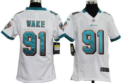 Nike Miami Dolphins #91 Cameron Wake White Game Kids Jersey inbean