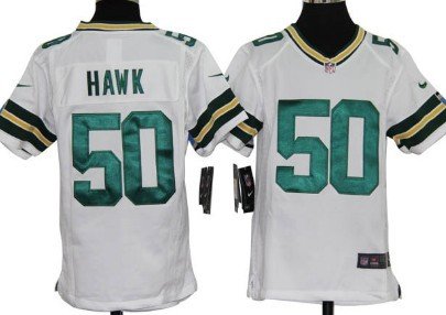 Nike Green Bay Packers #50 A.J. Hawk White Game Kids Jersey inbean