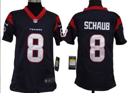 Nike Houston Texans #8 Matt Schaub Blue Game Kids Jersey inbean