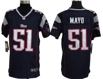 Nike New England Patriots #51 Jerod Mayo Blue Game Kids Jersey inbean