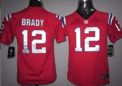 Nike New England Patriots #12 Tom Brady Red Game Kids Jersey inbean