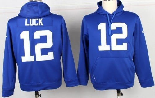 Nike Indianapolis Colts #12 Andrew Luck Blue Hoodie inbean