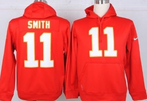 Nike Kansas City Chiefs #11 Alex Smith Red Hoodie inbean