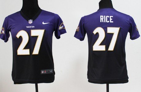 Nike Baltimore Ravens #27 Ray Rice Purple/Black Fadeaway Kids Jersey inbean