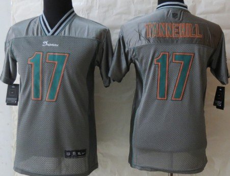 Nike Miami Dolphins #17 Ryan Tannehill 2013 Gray Vapor Kids Jersey inbean