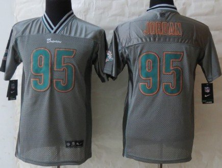 Nike Miami Dolphins #95 Dion Jordans 2013 Gray Vapor Kids Jersey inbean