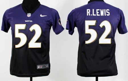 Nike Baltimore Ravens #52 Ray Lewis Purple/Black Fadeaway Kids Jersey inbean