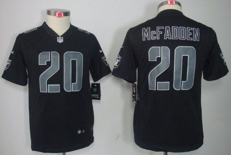 Nike Oakland Raiders #20 Darren McFadden Black Impact Limited Kids Jersey inbean