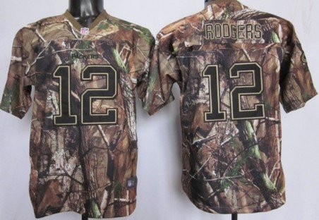 Nike Green Bay Packers #12 Aaron Rodgers Realtree Camo Kids Jersey inbean