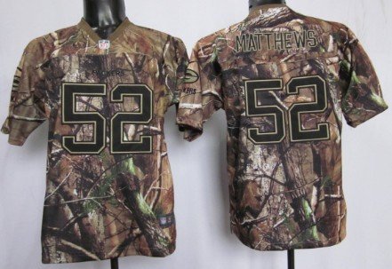 Nike Green Bay Packers #52 Clay Matthews Realtree Camo Kids Jersey inbean