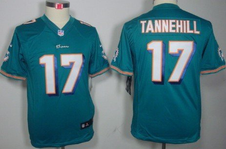 Nike Miami Dolphins #17 Ryan Tannehill Green Limited Kids Jersey inbean