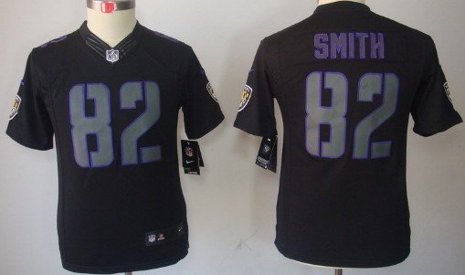 Nike Baltimore Ravens #82 Torrey Smith Black Impact Limited Kids Jersey inbean