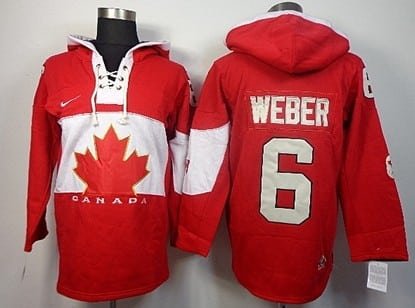 2014 Old Time Hockey Olympics Canada #6 Shea Weber Red Hoodie inbean