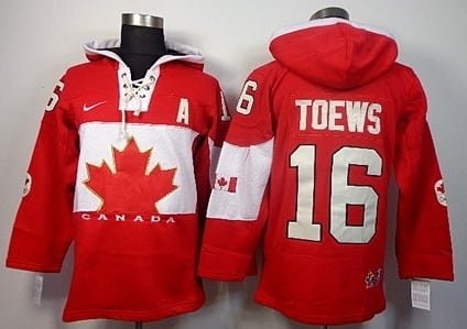 2014 Old Time Hockey Olympics Canada #16 Jonathan Toews Red Hoodie inbean