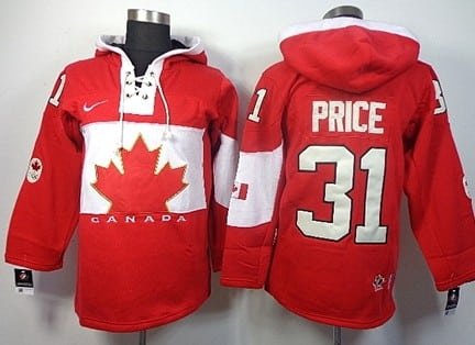 2014 Old Time Hockey Olympics Canada #31 Carey Price Red Hoodie inbean