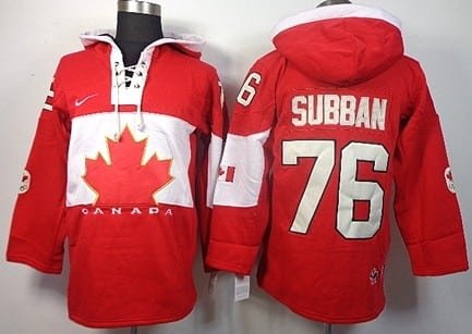 2014 Old Time Hockey Olympics Canada #76 P.K. Subban Red Hoodie inbean