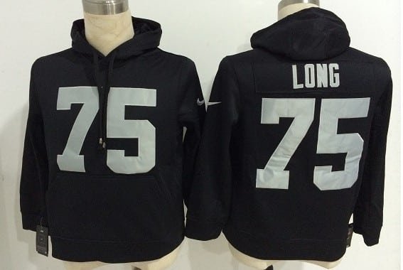 Nike Oakland Raiders #75 Howie Long Black Hoodie inbean