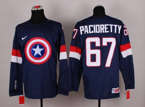 2015 Men's Team USA #67 Max Pacioretty Captain America Fashion Navy Blue Jersey inbean