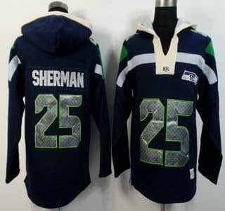 Nike Seattle Seahawks #25 Richard Sherman Navy Blue Team Color 2015 NFL Hoody inbean