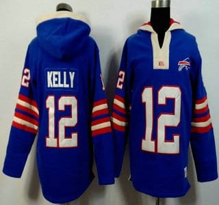 Men's Buffalo Bills #12 Jim Kelly Royal Blue Team Color 2015 NFL Hoody inbean