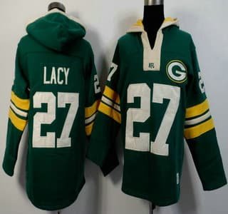 Men's Green Bay Packers #27 Eddie Lacy Green Team Color 2015 NFL Hoody inbean