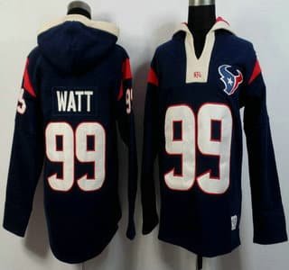 Men's Houston Texans #99 J.J. Watt Navy Blue Team Color 2015 NFL Hoody inbean