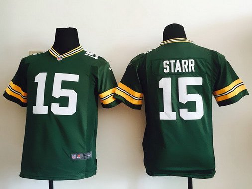 Youth Green Bay Packers #15 Bart Starr Green Retired Player NFL Nike Game Jersey inbean