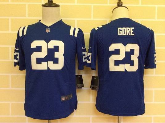 Youth Indianapolis Colts #23 Frank Gore Nike Blue Game Jersey inbean