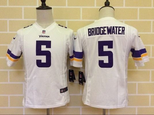 Youth Minnesota Vikings #5 Teddy Bridgewater White Road NFL Nike Game Jersey inbean