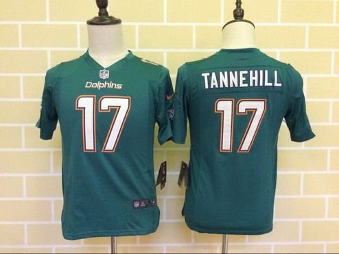 Youth Miami Dolphins #17 Ryan Tannehill Aqua Green Team Color NFL Nike Game Jersey inbean