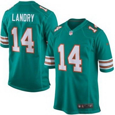 Youth Miami Dolphins #14 Jarvis Landry Aqua Green Alternate 2015 NFL Nike Game Jersey inbean