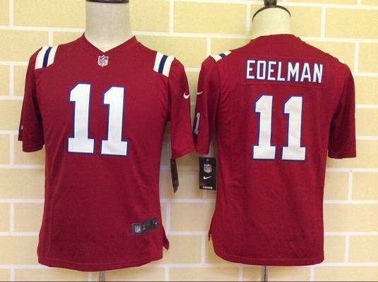 Youth New England Patriots #11 Julian Edelman Nike Red Game Jersey inbean