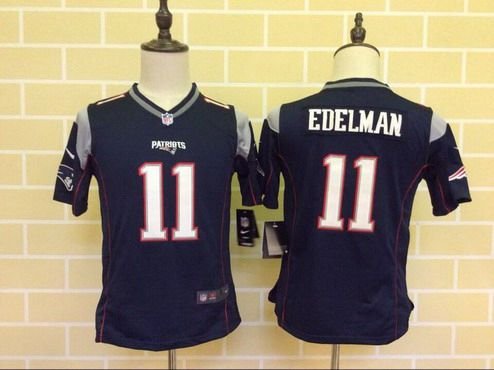 Youth New England Patriots #11 Julian Edelman Navy Blue Team Color 2015 NFL Nike Game Jersey inbean