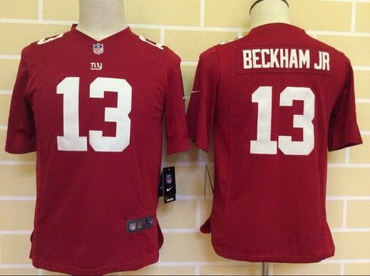 Youth New York Giants #13 Odell Beckham Jr Nike Red Game Jersey inbean