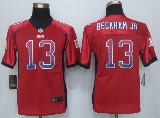 Youth New York Giants #13 Odell Beckham Jr Red Drift Fashion NFL Nike Jersey inbean